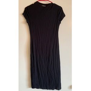 Black Short Sleeve Fitted Dress